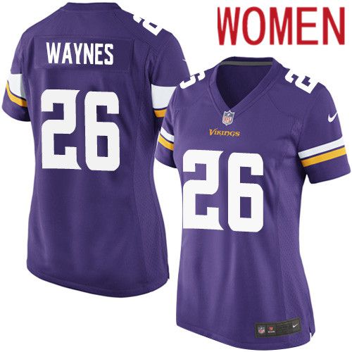 Women Minnesota Vikings #26 Trae Waynes Nike Purple Game Player NFL Jersey->women nfl jersey->Women Jersey